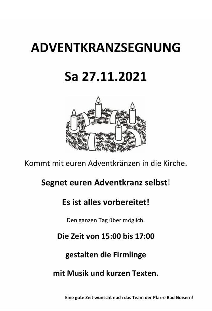 Adventkranzsegnung